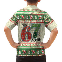 Funny Six Seven 67 Christmas Family Matching Short Sleeve Bodycon Dress and Hawaiian Shirt Christmas Santa Patterns - Wonder Print Shop