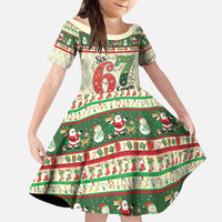 Funny Six Seven 67 Christmas Family Matching Short Sleeve Bodycon Dress and Hawaiian Shirt Christmas Santa Patterns - Wonder Print Shop