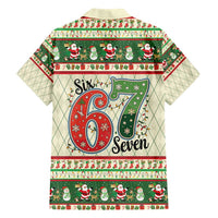 Funny Six Seven 67 Christmas Family Matching Short Sleeve Bodycon Dress and Hawaiian Shirt Christmas Santa Patterns - Wonder Print Shop