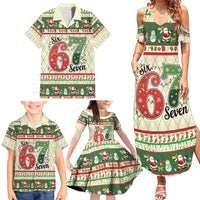 Funny Six Seven 67 Christmas Family Matching Summer Maxi Dress and Hawaiian Shirt Christmas Santa Patterns - Wonder Print Shop