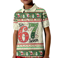 Funny Six Seven 67 Christmas Kid Polo Shirt Christmas Santa Patterns - Wonder Print Shop