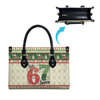 Funny Six Seven 67 Christmas Leather Bag Christmas Santa Patterns - Wonder Print Shop