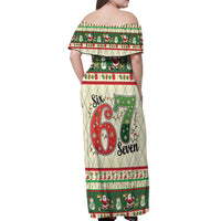 Funny Six Seven 67 Christmas Off Shoulder Maxi Dress Christmas Santa Patterns - Wonder Print Shop