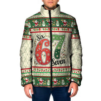Funny Six Seven 67 Christmas Padded Jacket Christmas Santa Patterns - Wonder Print Shop