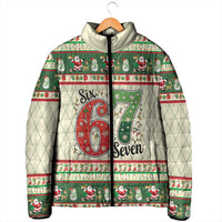 Funny Six Seven 67 Christmas Padded Jacket Christmas Santa Patterns - Wonder Print Shop