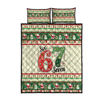 Funny Six Seven 67 Christmas Quilt Bed Set Christmas Santa Patterns - Wonder Print Shop