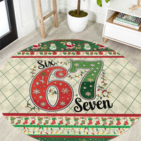 Funny Six Seven 67 Christmas Round Carpet Christmas Santa Patterns - Wonder Print Shop