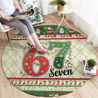 Funny Six Seven 67 Christmas Round Carpet Christmas Santa Patterns - Wonder Print Shop