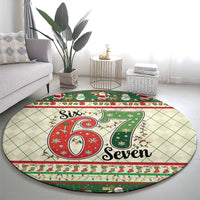 Funny Six Seven 67 Christmas Round Carpet Christmas Santa Patterns - Wonder Print Shop