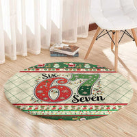Funny Six Seven 67 Christmas Round Carpet Christmas Santa Patterns - Wonder Print Shop