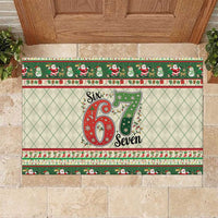 Funny Six Seven 67 Christmas Rubber Doormat Christmas Santa Patterns - Wonder Print Shop