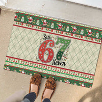 Funny Six Seven 67 Christmas Rubber Doormat Christmas Santa Patterns - Wonder Print Shop