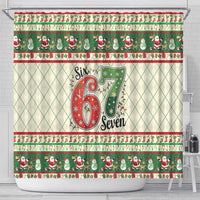Funny Six Seven 67 Christmas Shower Curtain Christmas Santa Patterns - Wonder Print Shop