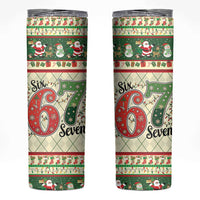 Funny Six Seven 67 Christmas Skinny Tumbler Christmas Santa Patterns - Wonder Print Shop