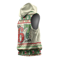 Funny Six Seven 67 Christmas Sleeveless Hoodie Christmas Santa Patterns - Wonder Print Shop