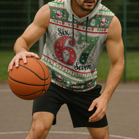 Funny Six Seven 67 Christmas Sleeveless Hoodie Christmas Santa Patterns - Wonder Print Shop