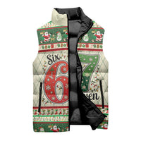 Funny Six Seven 67 Christmas Sleeveless Puffer Jacket Christmas Santa Patterns - Wonder Print Shop