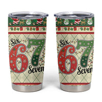 Funny Six Seven 67 Christmas Tumbler Cup Christmas Santa Patterns - Wonder Print Shop
