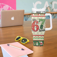 Funny Six Seven 67 Christmas Tumbler With Handle Christmas Santa Patterns - Wonder Print Shop