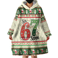 Funny Six Seven 67 Christmas Wearable Blanket Hoodie Christmas Santa Patterns - Wonder Print Shop