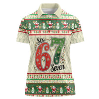 Funny Six Seven 67 Christmas Women Polo Shirt Christmas Santa Patterns - Wonder Print Shop