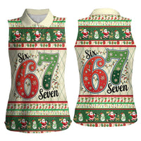 Funny Six Seven 67 Christmas Women Sleeveless Polo Shirt Christmas Santa Patterns - Wonder Print Shop