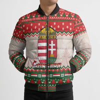 Hungary Christmas Bomber Puffer Jacket Magyarorszag Boldog Karacsonyt - Wonder Print Shop