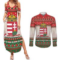 Hungary Christmas Couples Matching Summer Maxi Dress and Long Sleeve Button Shirt Magyarorszag Boldog Karacsonyt - Wonder Print Shop