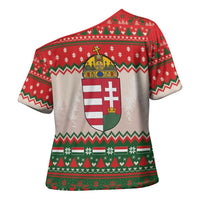 Hungary Christmas Cross Shoulder Shirt Magyarorszag Boldog Karacsonyt - Wonder Print Shop