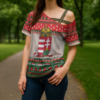 Hungary Christmas Cross Shoulder Shirt Magyarorszag Boldog Karacsonyt - Wonder Print Shop