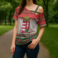 Hungary Christmas Cross Shoulder Shirt Magyarorszag Boldog Karacsonyt - Wonder Print Shop