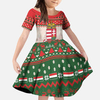 Hungary Christmas Kid Short Sleeve Dress Magyarorszag Boldog Karacsonyt - Wonder Print Shop