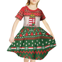 Hungary Christmas Kid Short Sleeve Dress Magyarorszag Boldog Karacsonyt - Wonder Print Shop