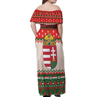 Hungary Christmas Off Shoulder Maxi Dress Magyarorszag Boldog Karacsonyt - Wonder Print Shop