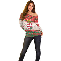 Hungary Christmas Off Shoulder Sweater Magyarorszag Boldog Karacsonyt - Wonder Print Shop