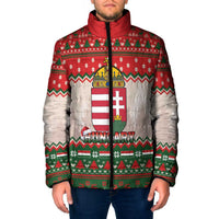 Hungary Christmas Padded Jacket Magyarorszag Boldog Karacsonyt - Wonder Print Shop