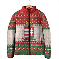 Hungary Christmas Padded Jacket Magyarorszag Boldog Karacsonyt - Wonder Print Shop
