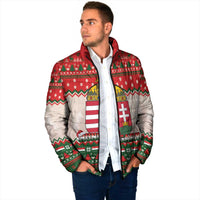 Hungary Christmas Padded Jacket Magyarorszag Boldog Karacsonyt - Wonder Print Shop
