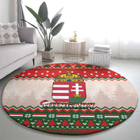 Hungary Christmas Round Carpet Magyarorszag Boldog Karacsonyt - Wonder Print Shop