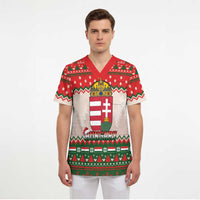Hungary Christmas Scrub Top Magyarorszag Boldog Karacsonyt - Wonder Print Shop