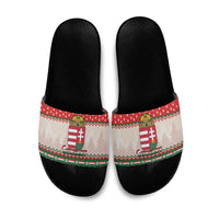 Hungary Christmas Slide Sandals Magyarorszag Boldog Karacsonyt - Wonder Print Shop