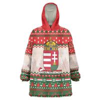Hungary Christmas Wearable Blanket Hoodie Magyarorszag Boldog Karacsonyt - Wonder Print Shop