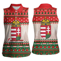 Hungary Christmas Women Sleeveless Polo Shirt Magyarorszag Boldog Karacsonyt - Wonder Print Shop