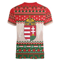 Hungary Christmas Women V-Neck T-Shirt Magyarorszag Boldog Karacsonyt - Wonder Print Shop