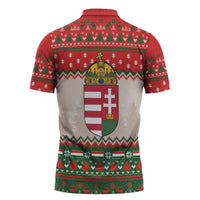 Hungary Christmas Zipper Polo Shirt Magyarorszag Boldog Karacsonyt - Wonder Print Shop