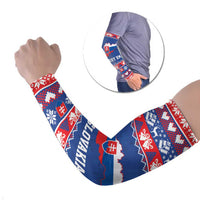 Slovakia Christmas Arm Sleeves Slovakian Double Cross Map - Wonder Print Shop