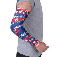 Slovakia Christmas Arm Sleeves Slovakian Double Cross Map - Wonder Print Shop
