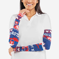 Slovakia Christmas Arm Sleeves Slovakian Double Cross Map - Wonder Print Shop