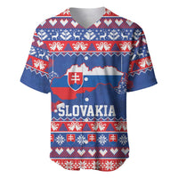 Slovakia Christmas Baseball Jersey Slovakian Double Cross Map - Wonder Print Shop