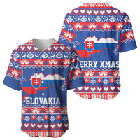 Slovakia Christmas Baseball Jersey Slovakian Double Cross Map - Wonder Print Shop